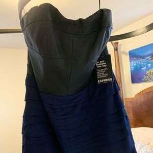 Strapless black and blue Express dress size 6